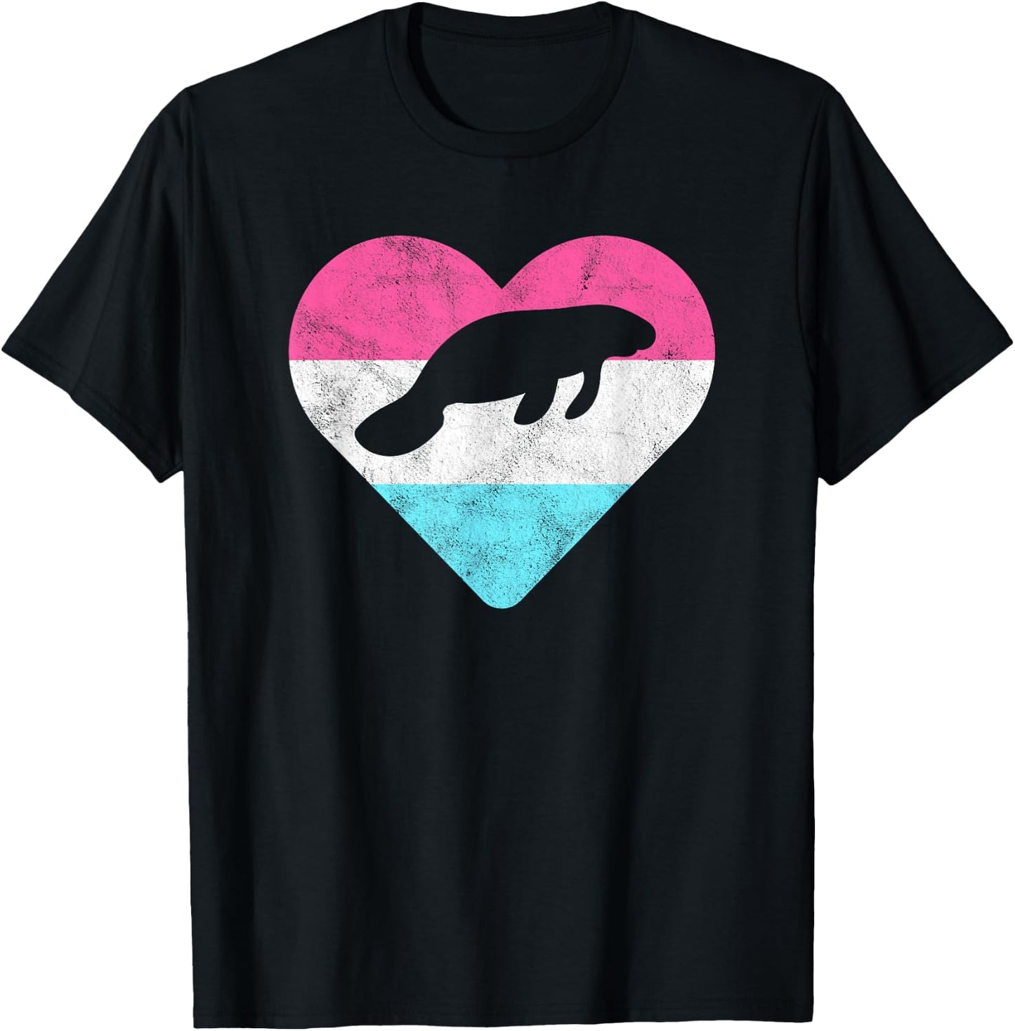 Retro Vintage Manatee Gift or Girls T-Shirt - T-Shirt | Black