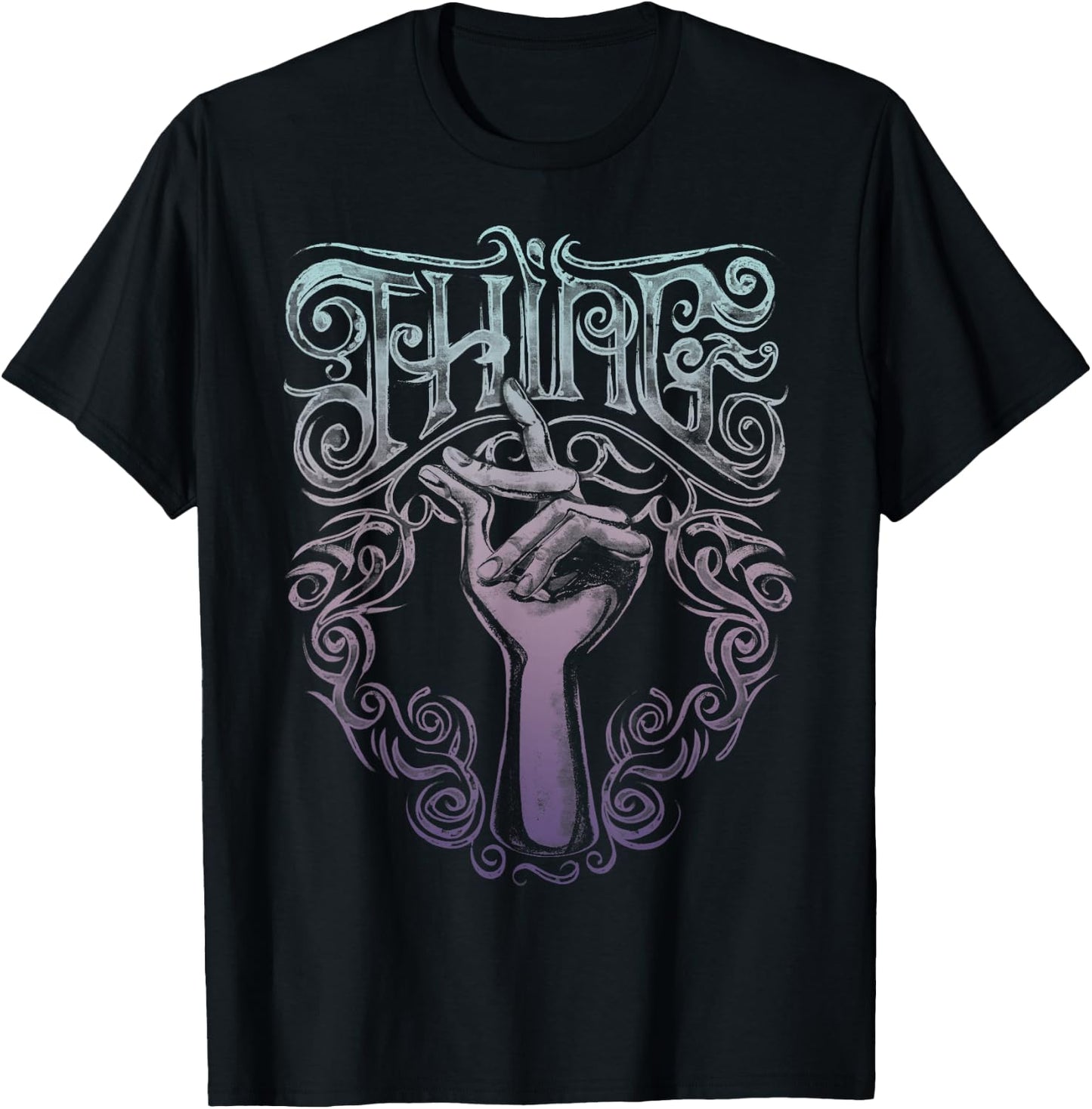 Addams Family Thing Artsy Gradient Sketch T-Shirt - T-Shirt | Black