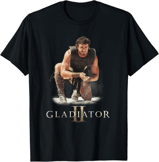 Ripple Junction x Gladiator II Lucius Verus Gladiator Battle , Black, S T-Shirt - T-Shirt | Black
