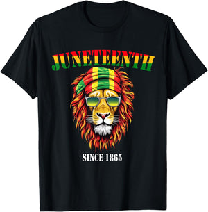 Awesome Lion Juneteenth Cool Black History June 19 2025 Flag T-Shirt - T-Shirt | Black