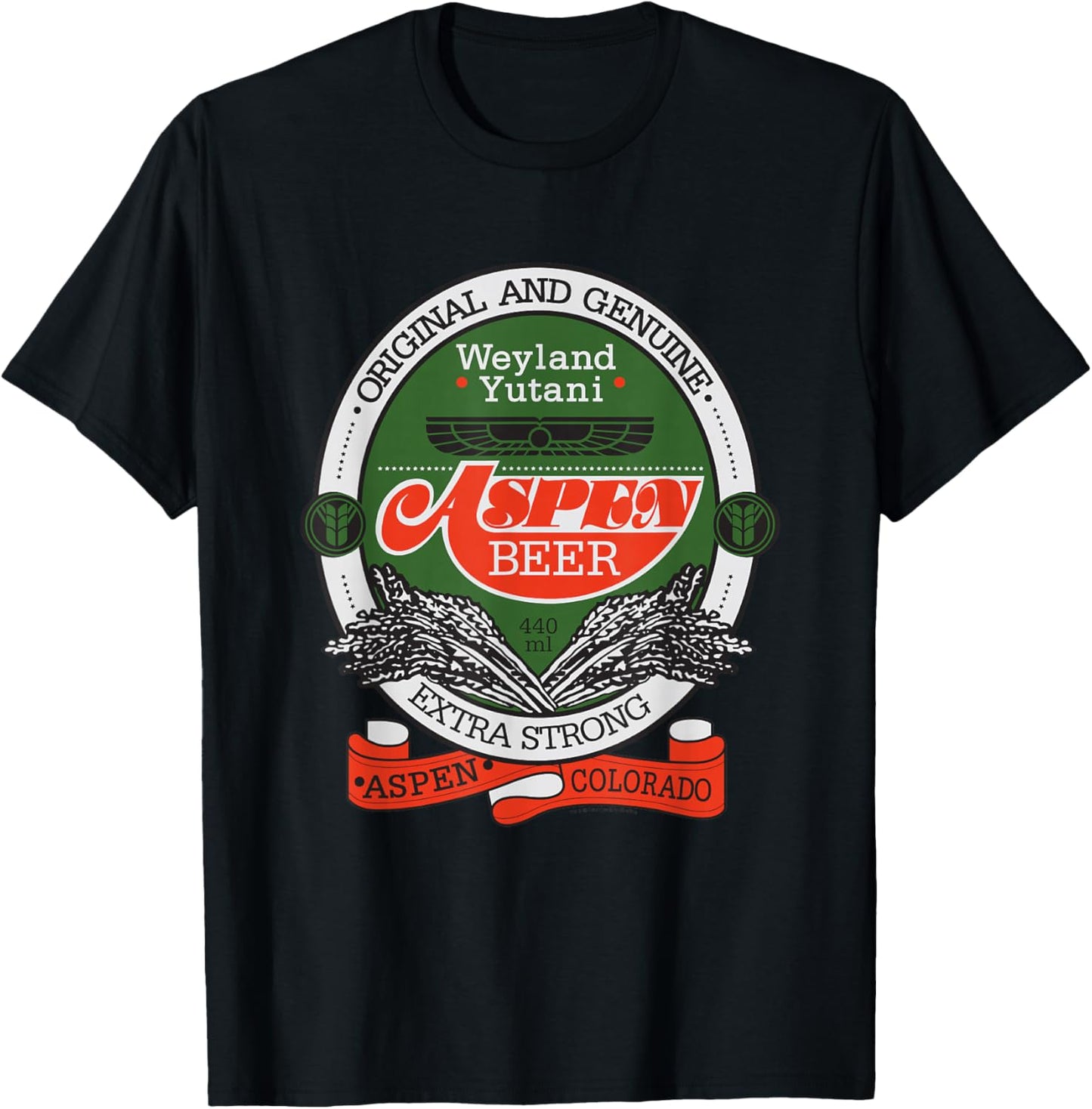 Alien: Romulus Original Weyland Yutani Aspen Beer Label T-Shirt - T-Shirt | Black