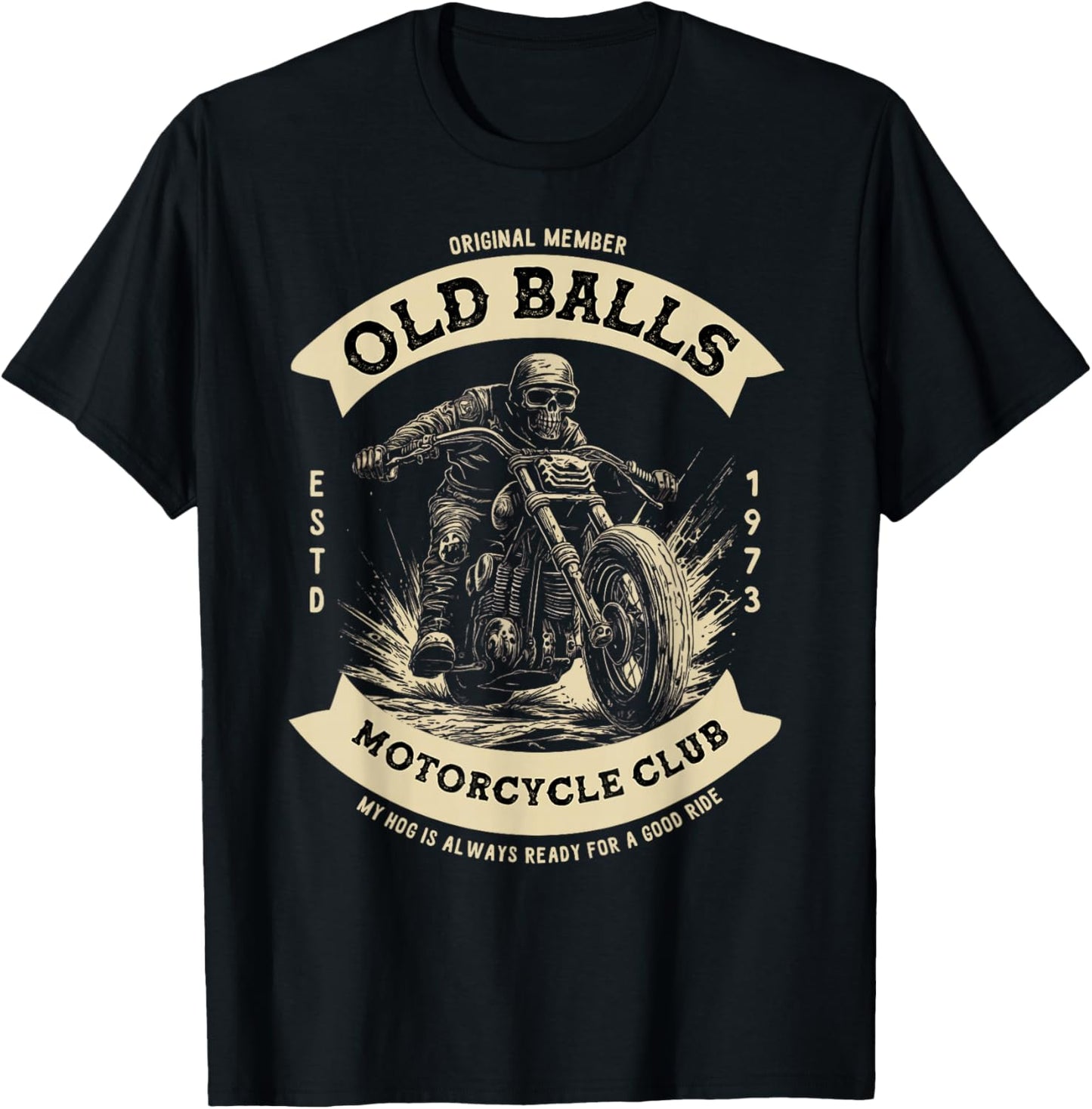 Funny 50th Birthday Vintage Motorcycle for Biker Dad T-Shirt - T-Shirt | Black