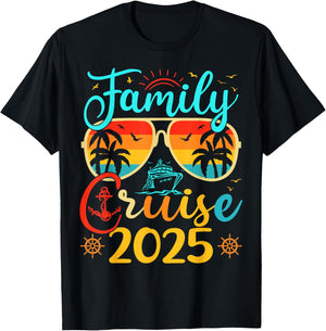 Family Cruise 2025 Summer Vacation Matching Family Cruise T-Shirt - T-Shirt | Black