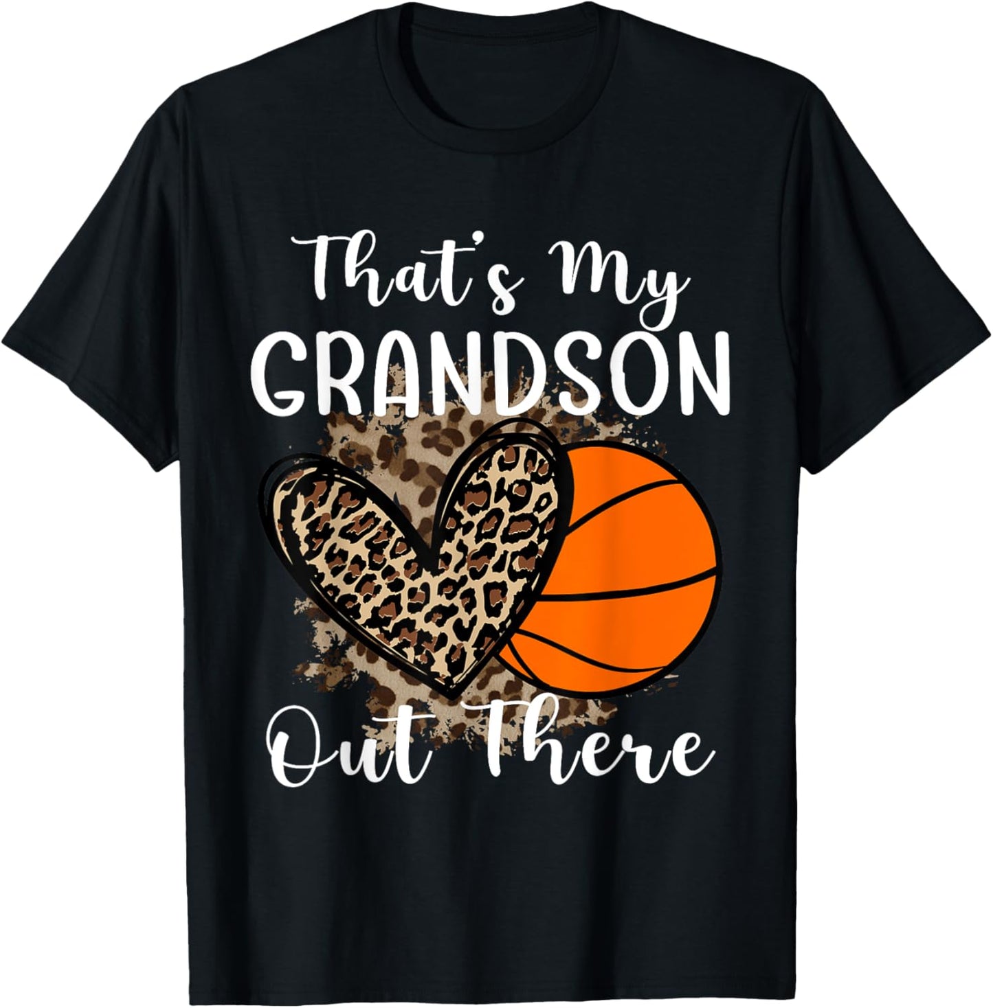 Grandma Grandpa Basketball That's My Grandson Out There T-Shirt - T-Shirt | Black