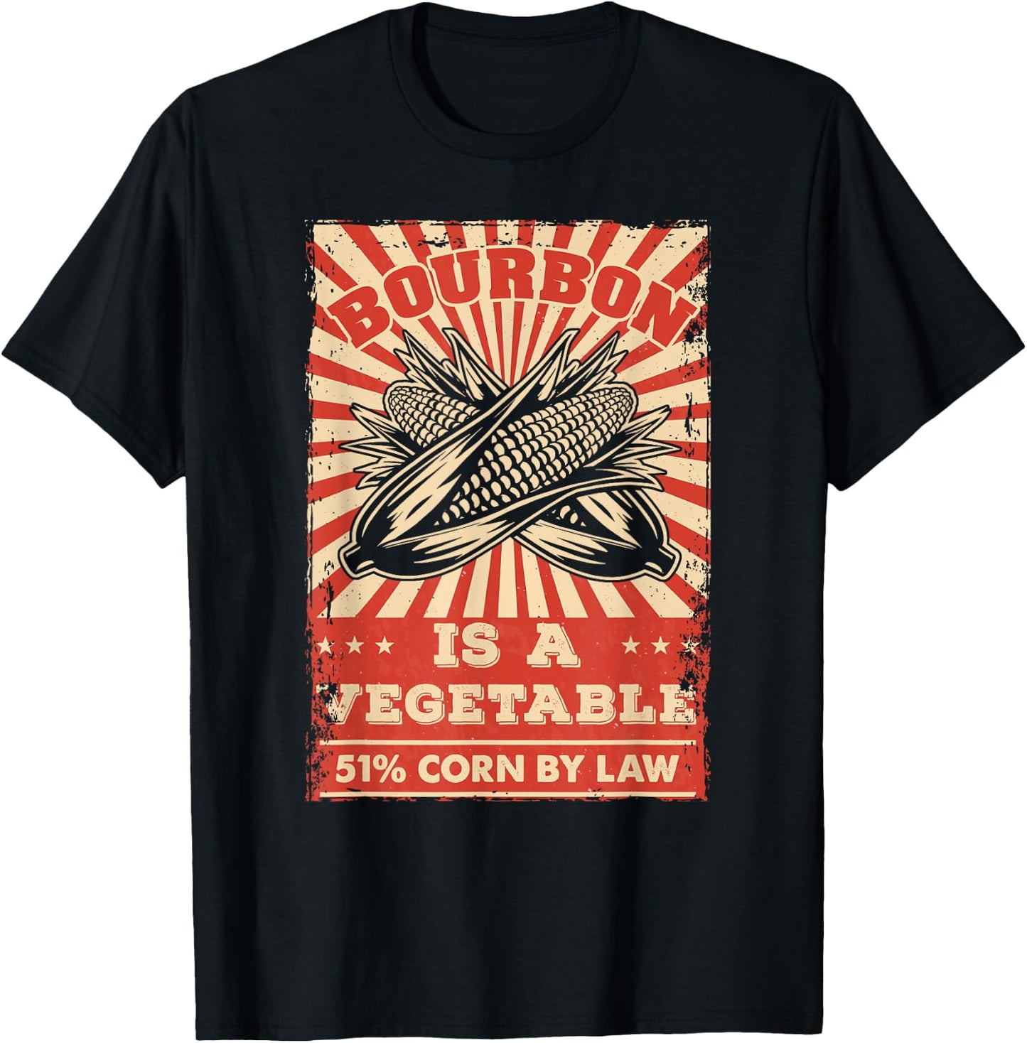 Vintage Bourbon Whisky Saying Bourbon is a Vegetable T-Shirt - T-Shirt | Black