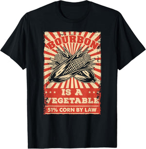 Vintage Bourbon Whisky Saying Bourbon is a Vegetable T-Shirt - T-Shirt | Black