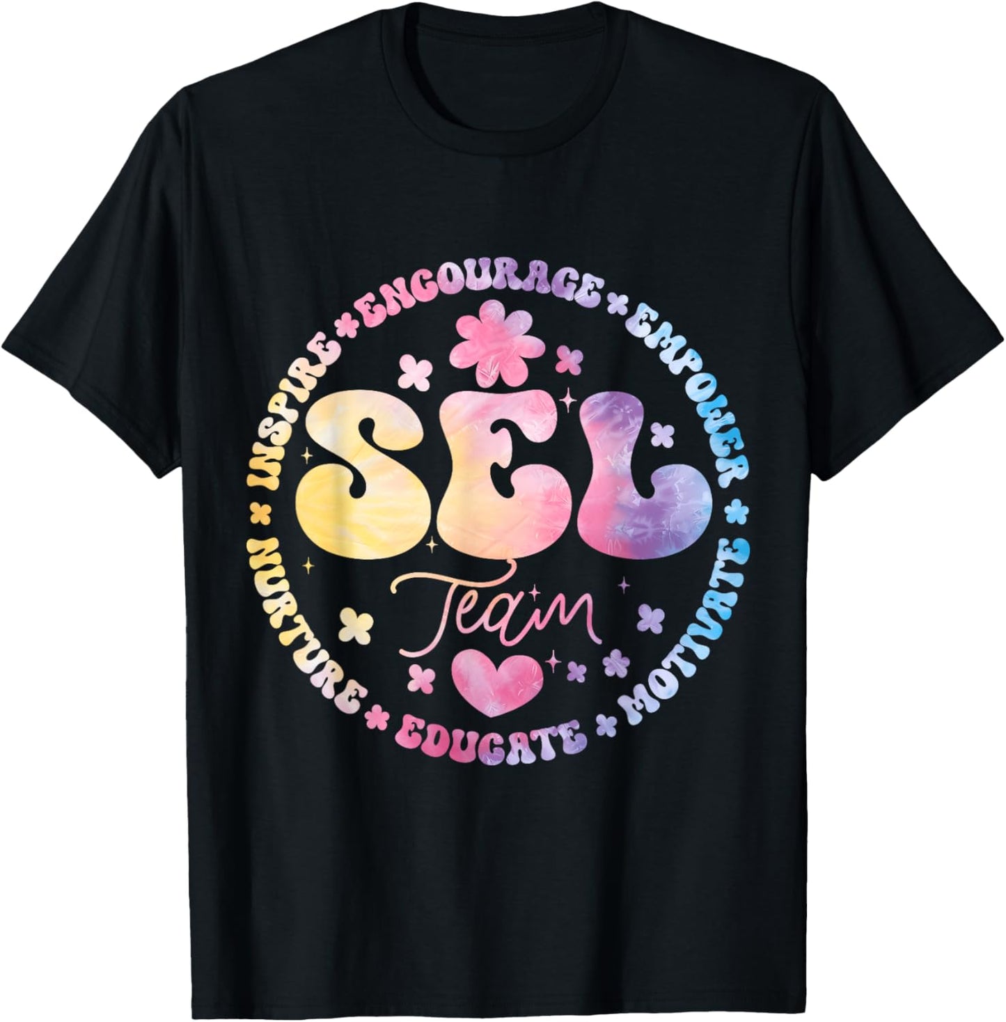 Groovy Social Emotional Learning Teacher SEL Team T-Shirt - T-Shirt | Black