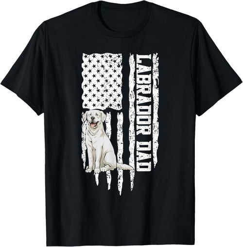 White Labrador Dad American Flag White Lab