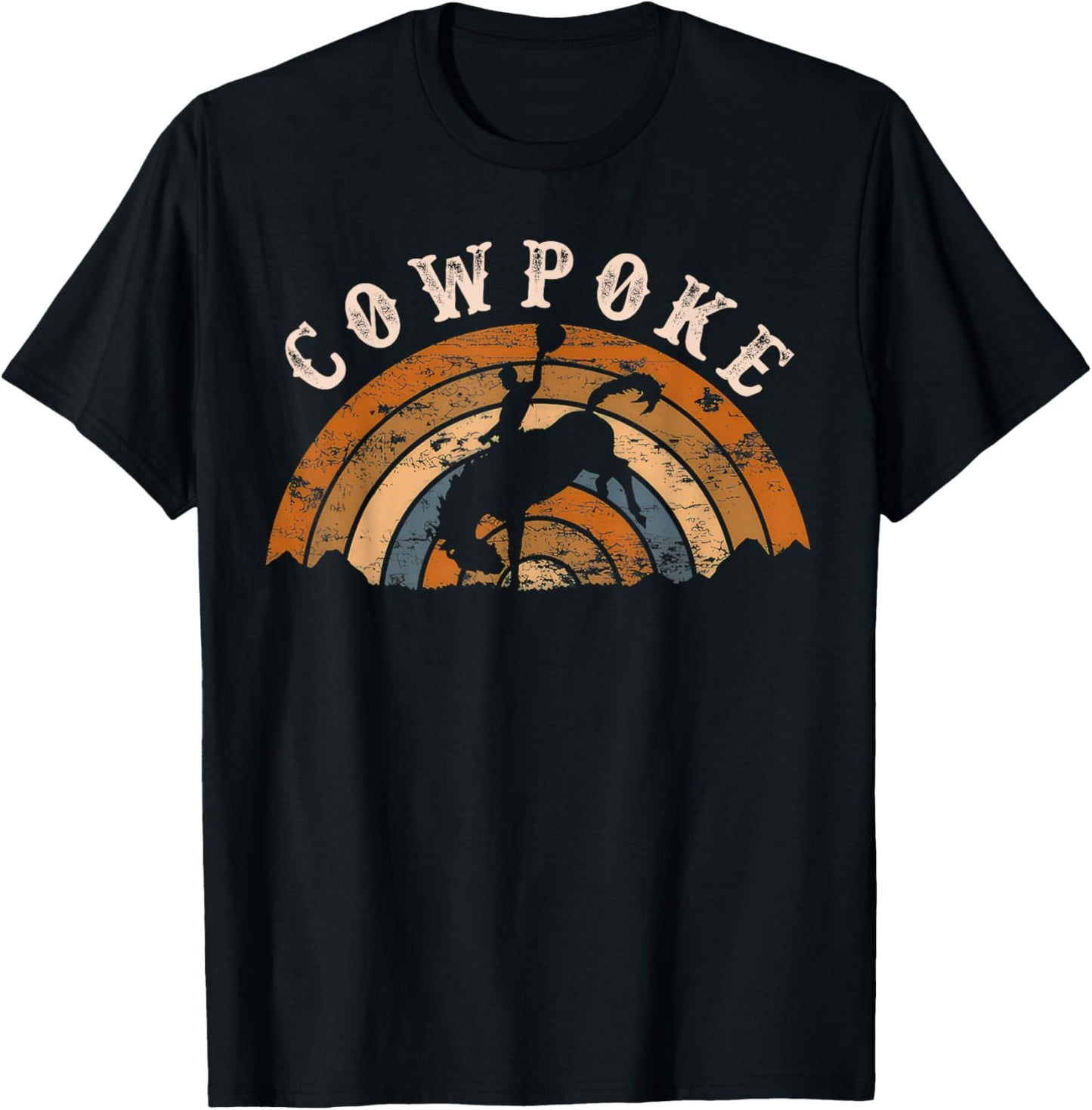 Western Cowpoke I'm Just a Cowpoke In The Big Rodeo Retro T-Shirt - T-Shirt | Black
