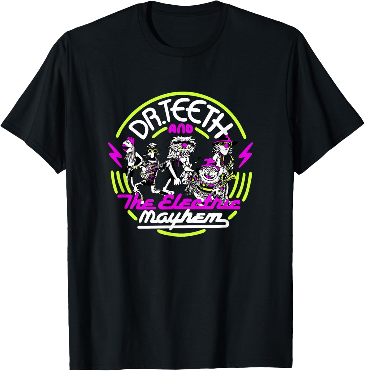 Disney The Muppets Dr. Teeth & Electric Mayhem Neon Sign T-Shirt - T-Shirt | Black