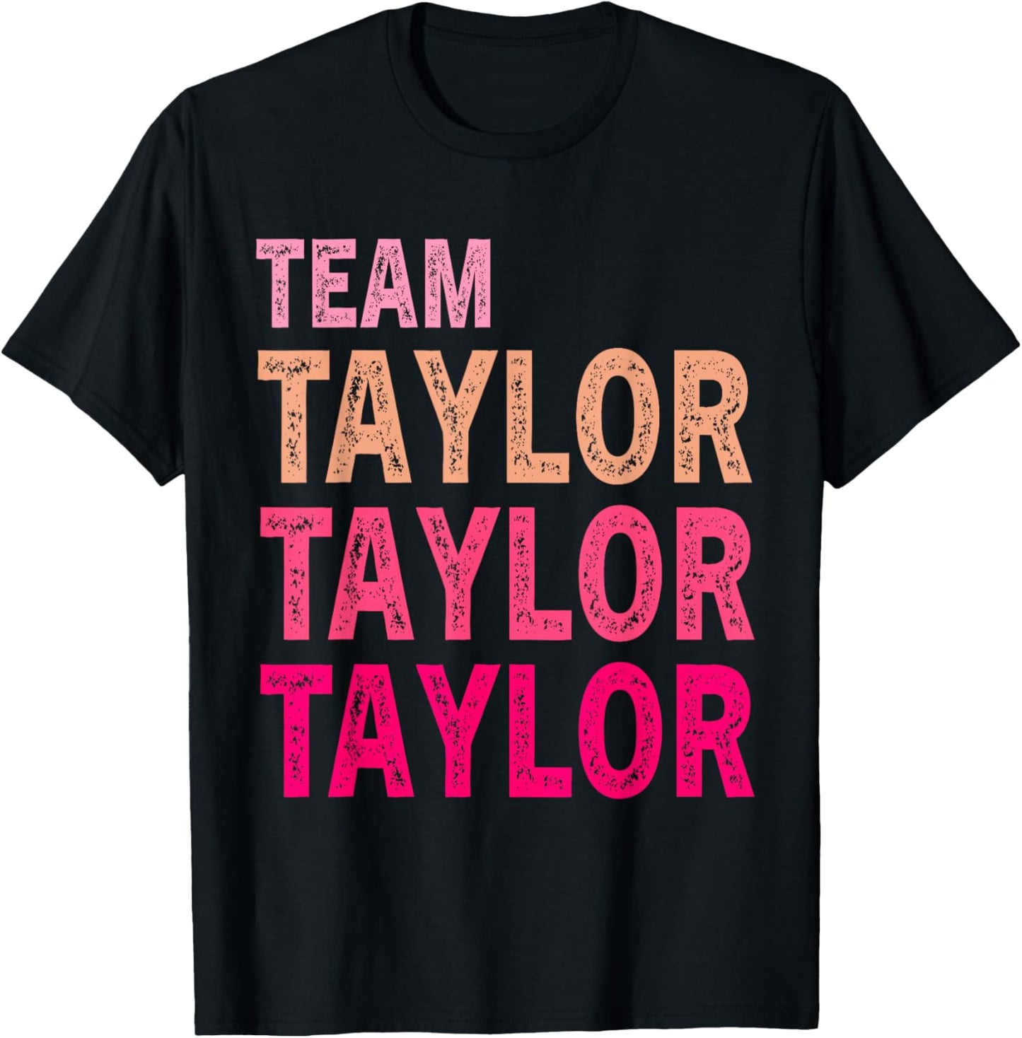 Girl Retro Taylor First Name Personalized Groovy Birthday T-Shirt - T-Shirt | Black