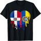 Dominican Republic Ecuador Flag Heart Citizen Patriot T-Shirt - T-Shirt | Black