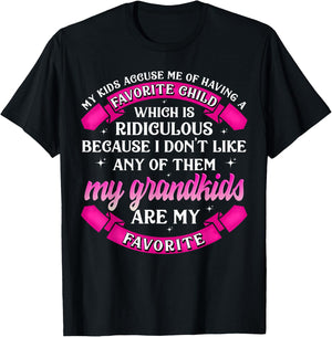 My Grandkids Are My Favorite Funny Grandparents Gifts T-Shirt - T-Shirt | Black