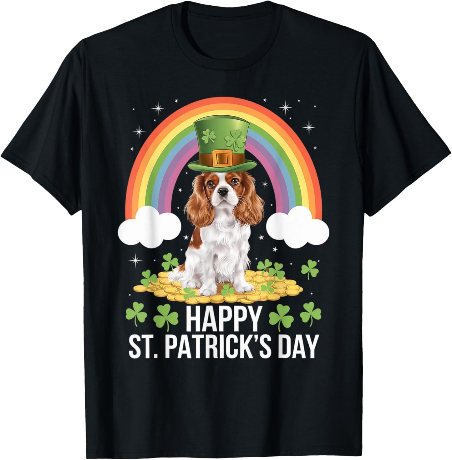 Cavalier on Cavalier King Charles Spaniel St Patricks Day T-Shirt - T-Shirt | Black