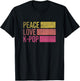 Retro K-Pop For Teen Girls Women KPop And Peace T-Shirt - T-Shirt | Black