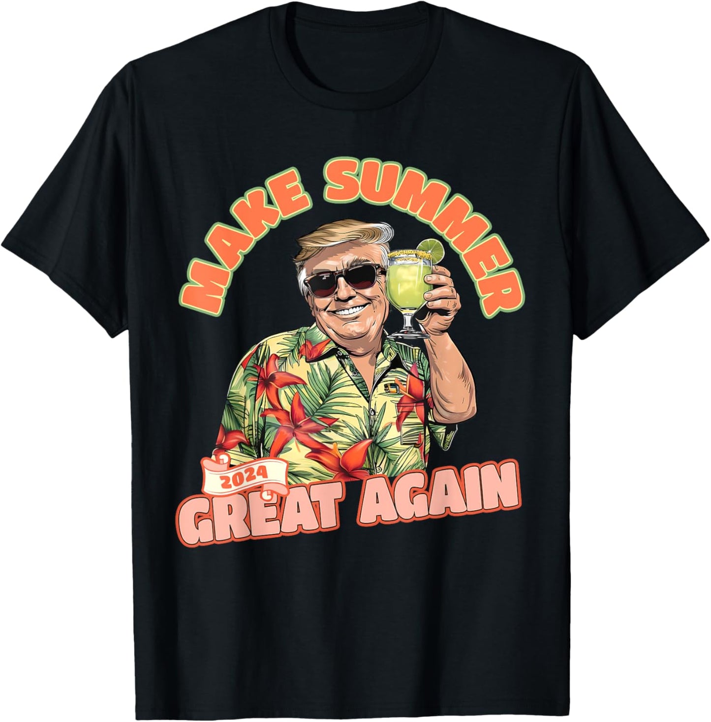 Make Summer 2024 Great Again Donald Trump Vacation Hawaii T-Shirt - T-Shirt | Black