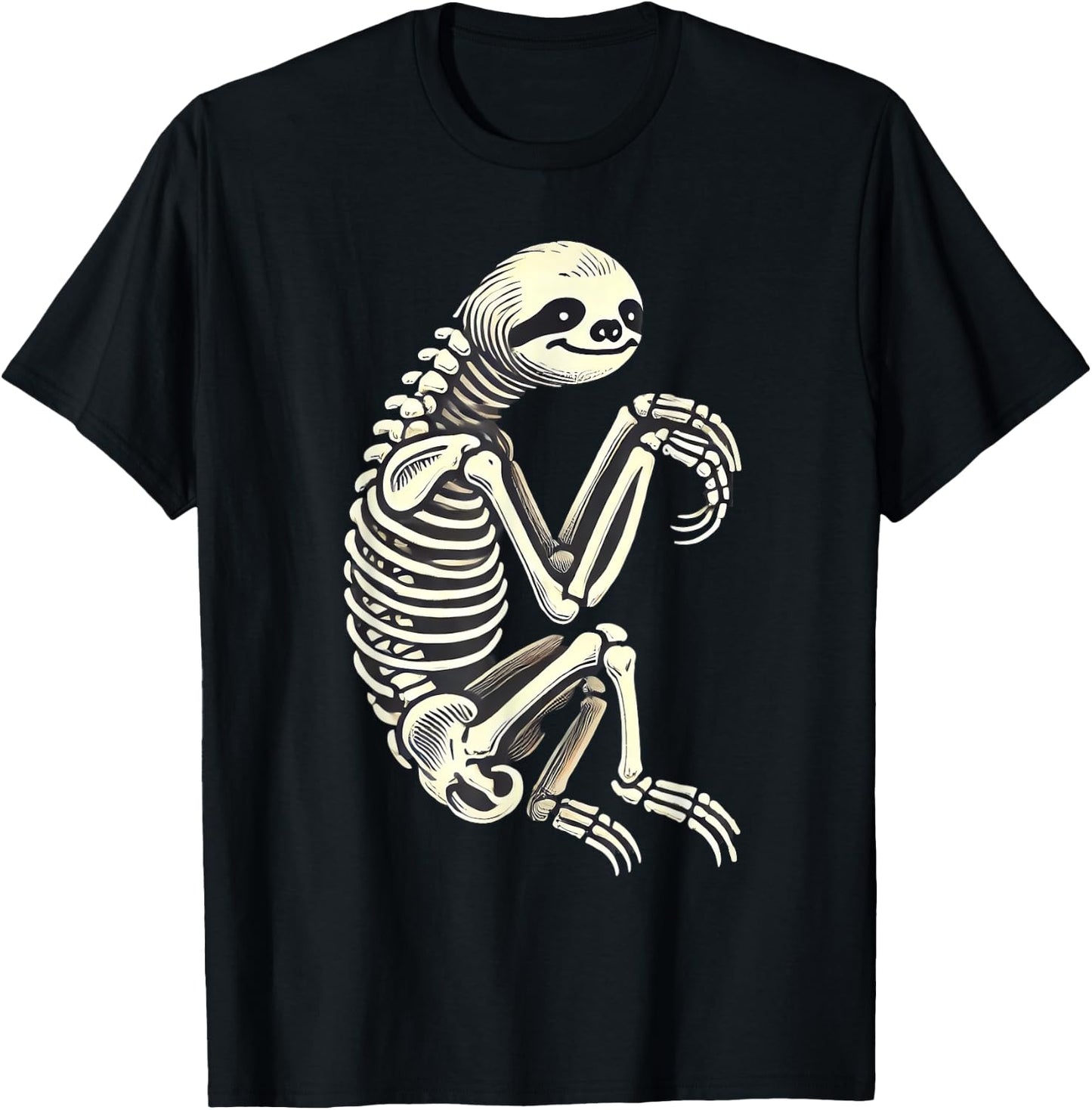 Sloth Skeleton Halloween T-Shirt - T-Shirt | Black