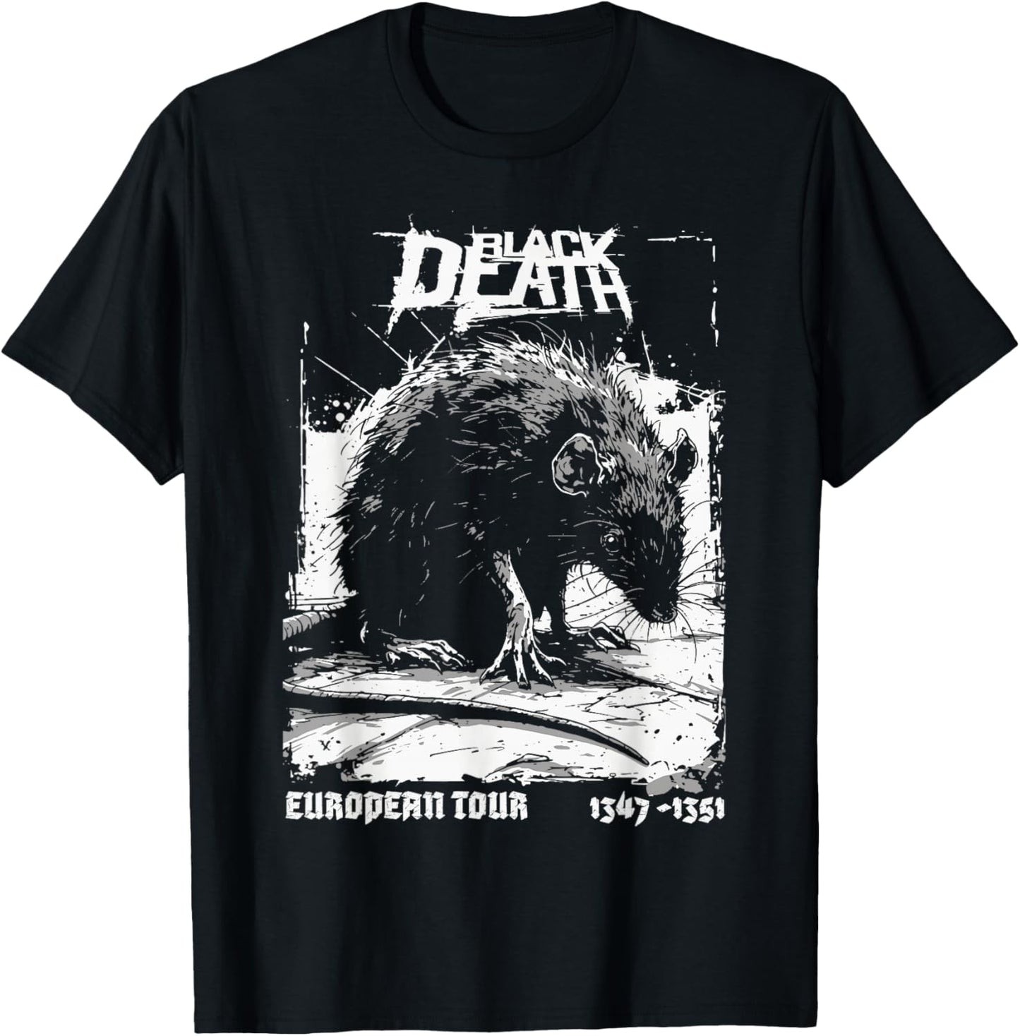 Black Death European Tour Plague Rat Medieval History Goth T-Shirt - T-Shirt | Black