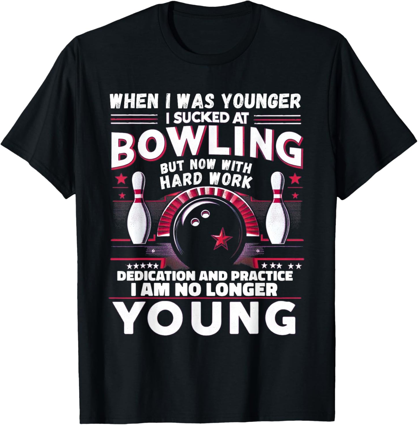 Sucked at Bowling Humor Women Men Funny Bowling T-Shirt - T-Shirt | Black