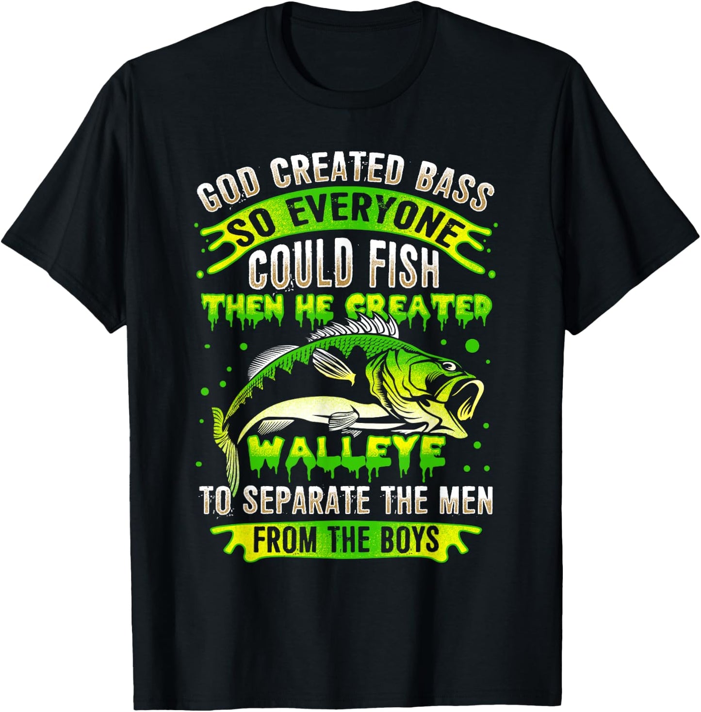 Funny Walleye Fishing T-Shirt - T-Shirt | Black