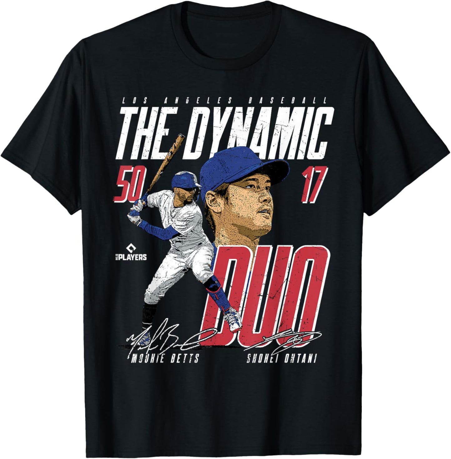 Mookie Betts & Shohei Ohtani | LA MLB Players | MLBDDUO3002 T-Shirt - T-Shirt | Black