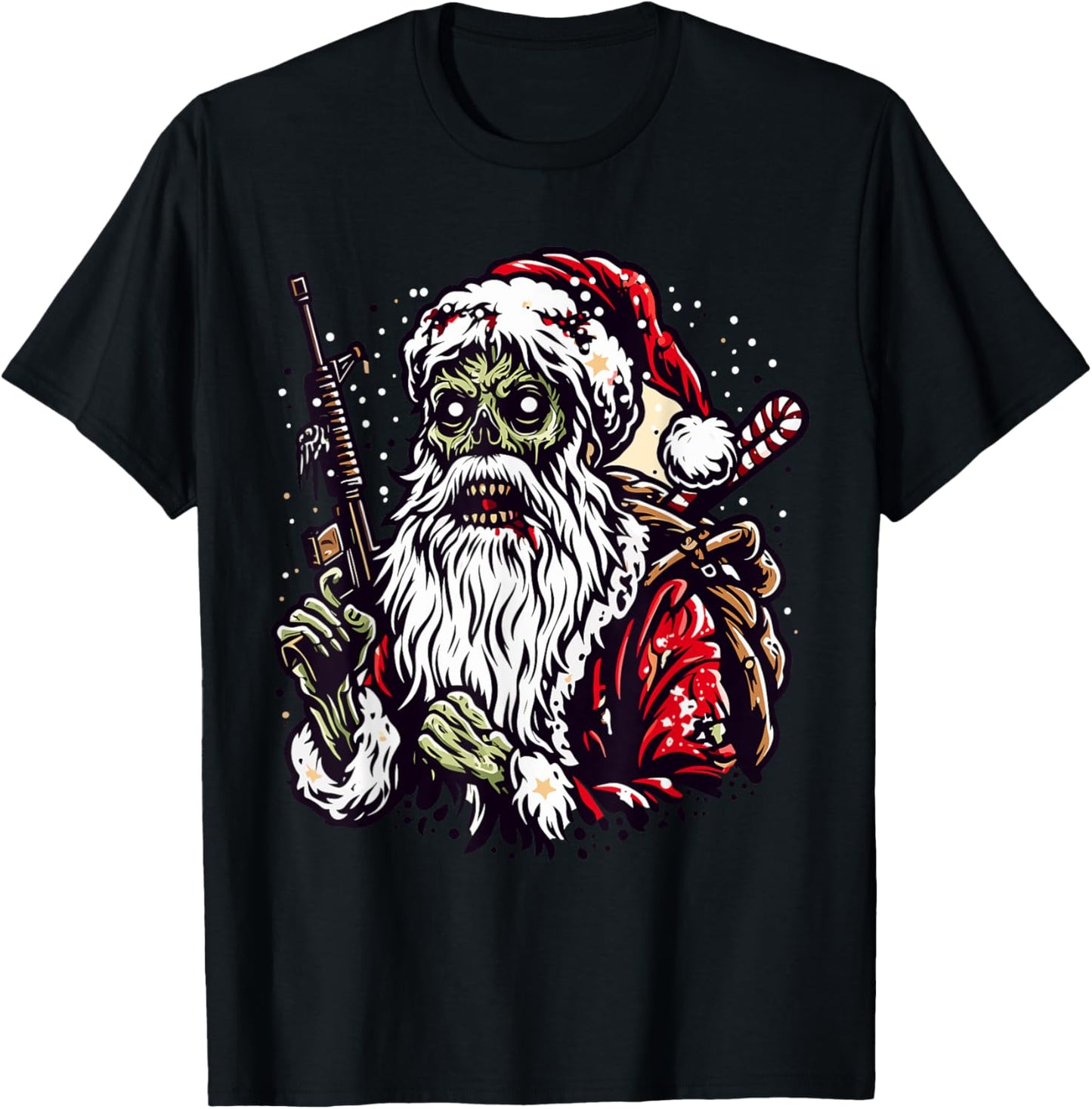 Zombie Santa Claus Christmas Zombies Xmas Horror Scary T-Shirt - T-Shirt | Black