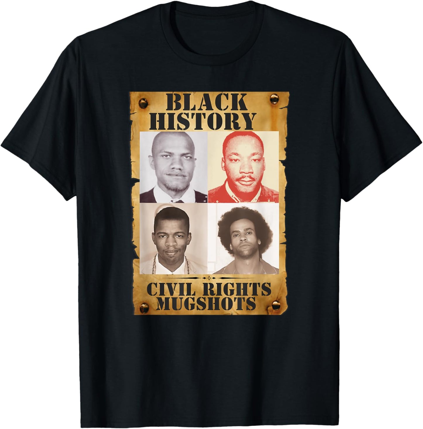 Black History Month Authentic Civil Rights Mugshots Design T-Shirt - T-Shirt | Black