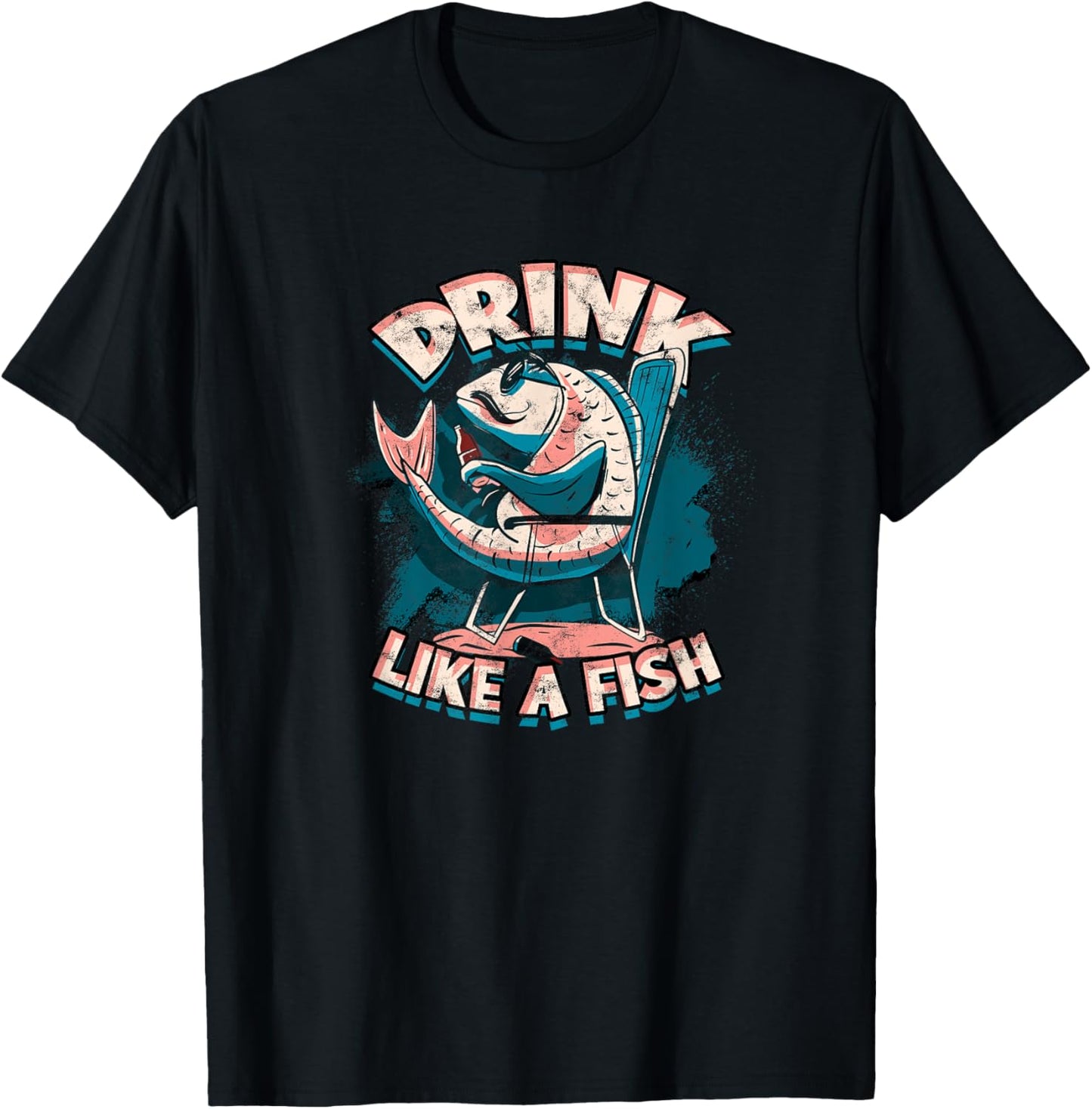 Drink like a fish - Drinking T-Shirt - T-Shirt | Black
