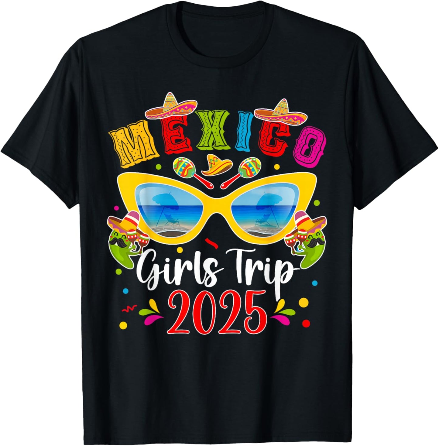 Mexico Girls Trip 2025 Vacation Mexico Travel Girls T-Shirt - T-Shirt | Black