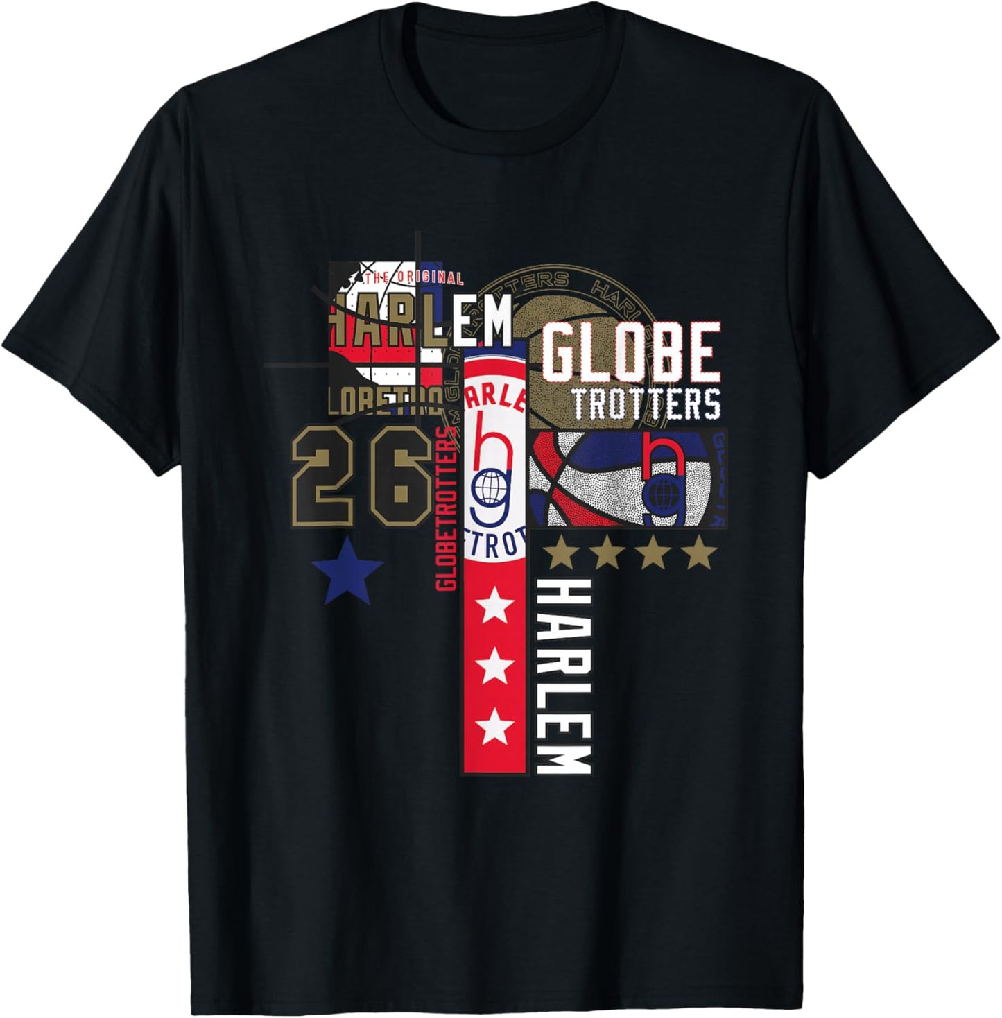 Harlem Globetrotters Logo Trickshot Masters Basketball Fan T-Shirt - T-Shirt | Black