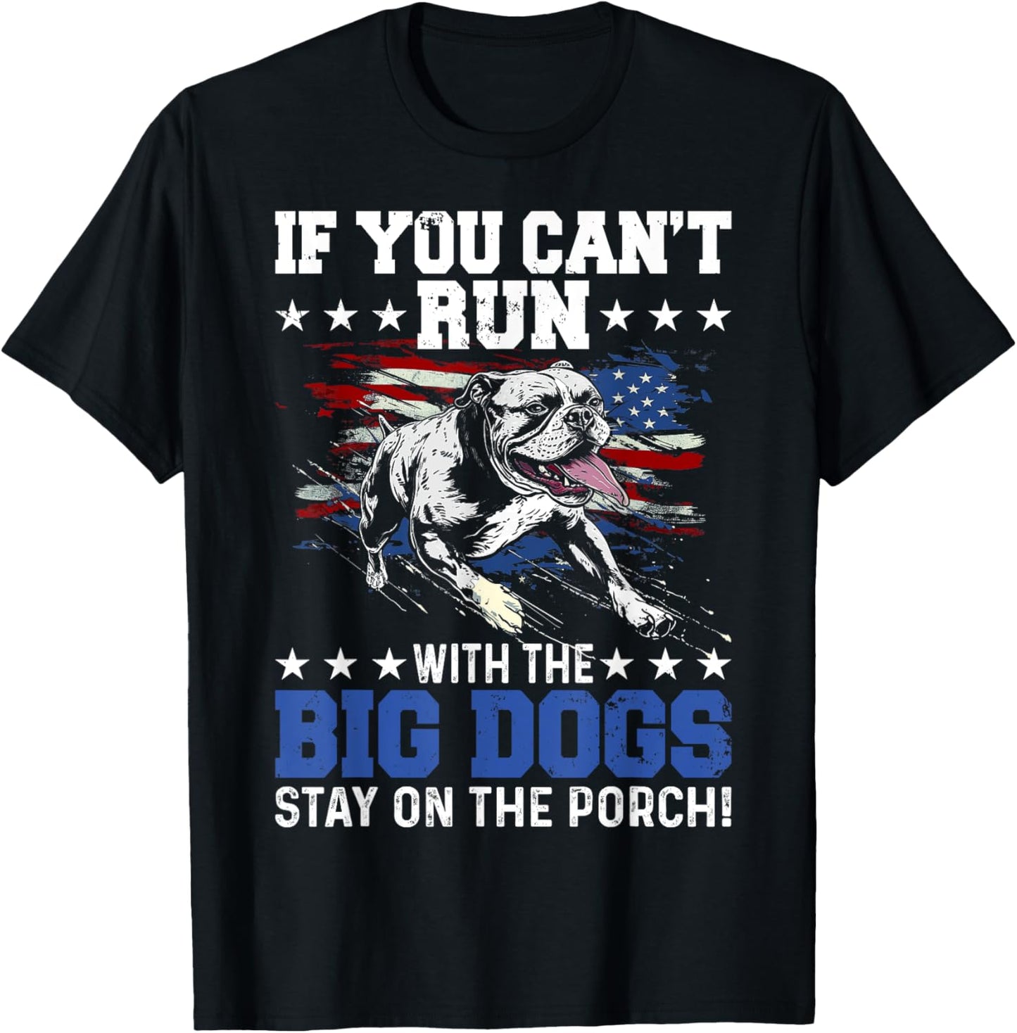 Funny If You Can't Run With The Big Dog Stay On The Porch T-Shirt - T-Shirt | Black