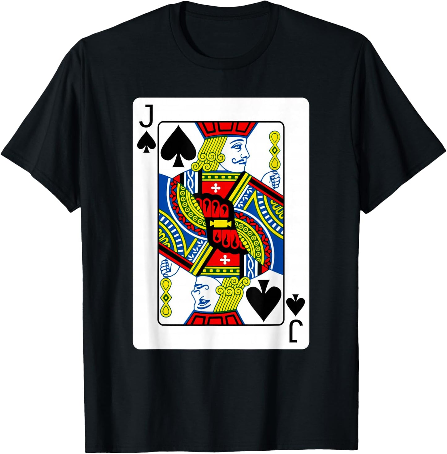 Jack Card Spades Suit Group Costume Poker Player T-Shirt - T-Shirt | Black