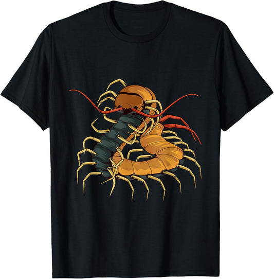 Centipede Art Design Illustration Insect Centipede T-Shirt - T-Shirt | Black