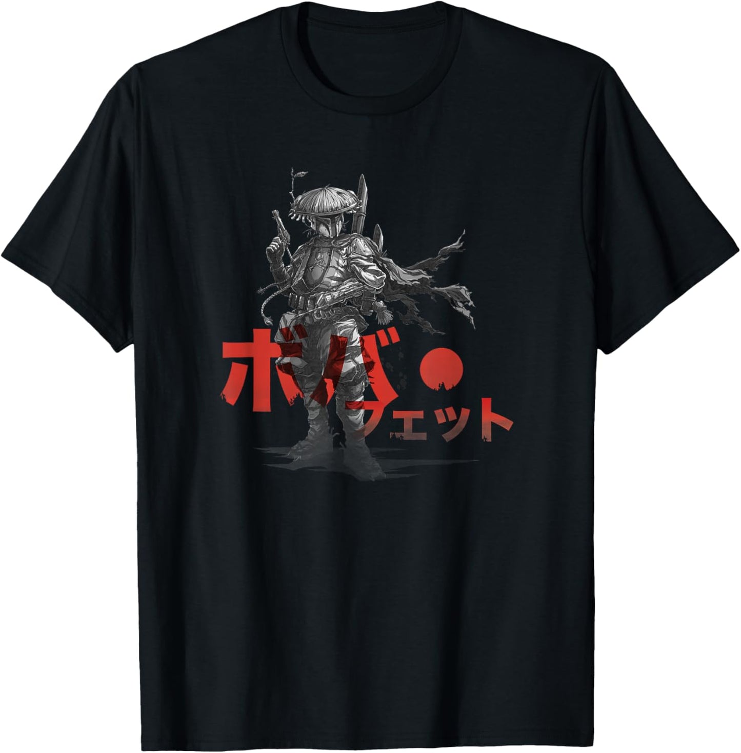 Star Wars Classic Boba Fett Samurai Kanji Retro Poster T-Shirt - T-Shirt | Black