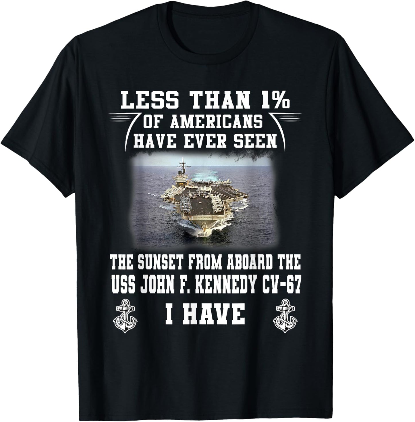 USS John F. Kennedy CV-67 Aircraft Carrier T-Shirt - T-Shirt | Black
