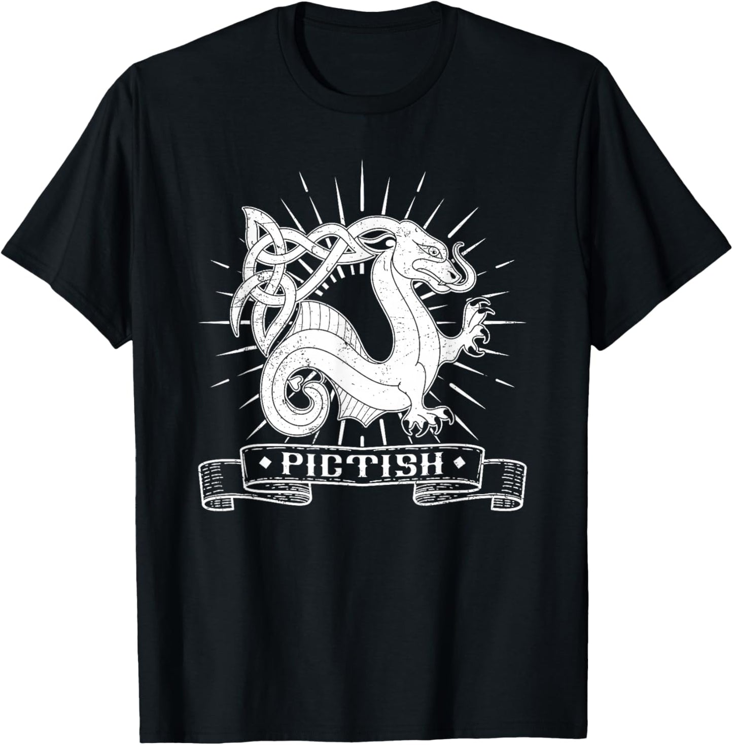 Picten British Scotland Scottish Dragon Beast National T-Shirt - T-Shirt | Black