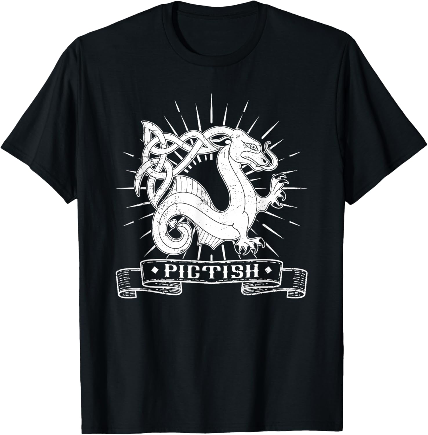 Picten British Scotland Scottish Dragon Beast National T-Shirt - T-Shirt | Black
