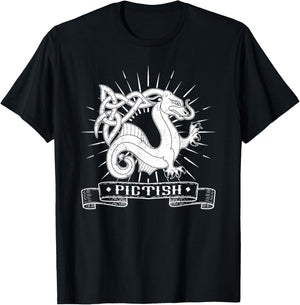 Picten British Scotland Scottish Dragon Beast National T-Shirt - T-Shirt | Black