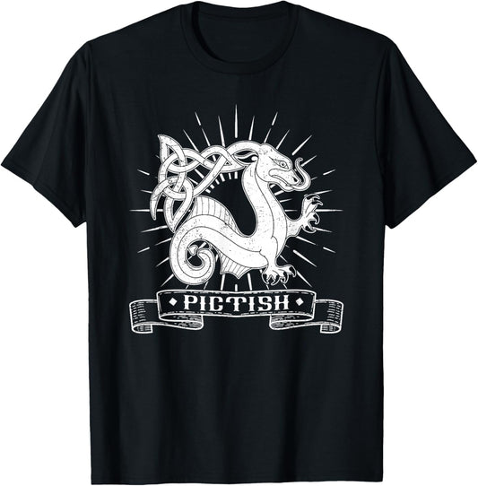 Picten British Scotland Scottish Dragon Beast National T-Shirt - T-Shirt | Black