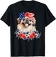 Pekingese Dog Bandana American Flag 4th Of July Women Kids Men T-Shirt - T-Shirt | Black
