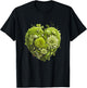 Cute Lime Green Heart Graphic Made of Flowers Girl T-Shirt - T-Shirt | Black