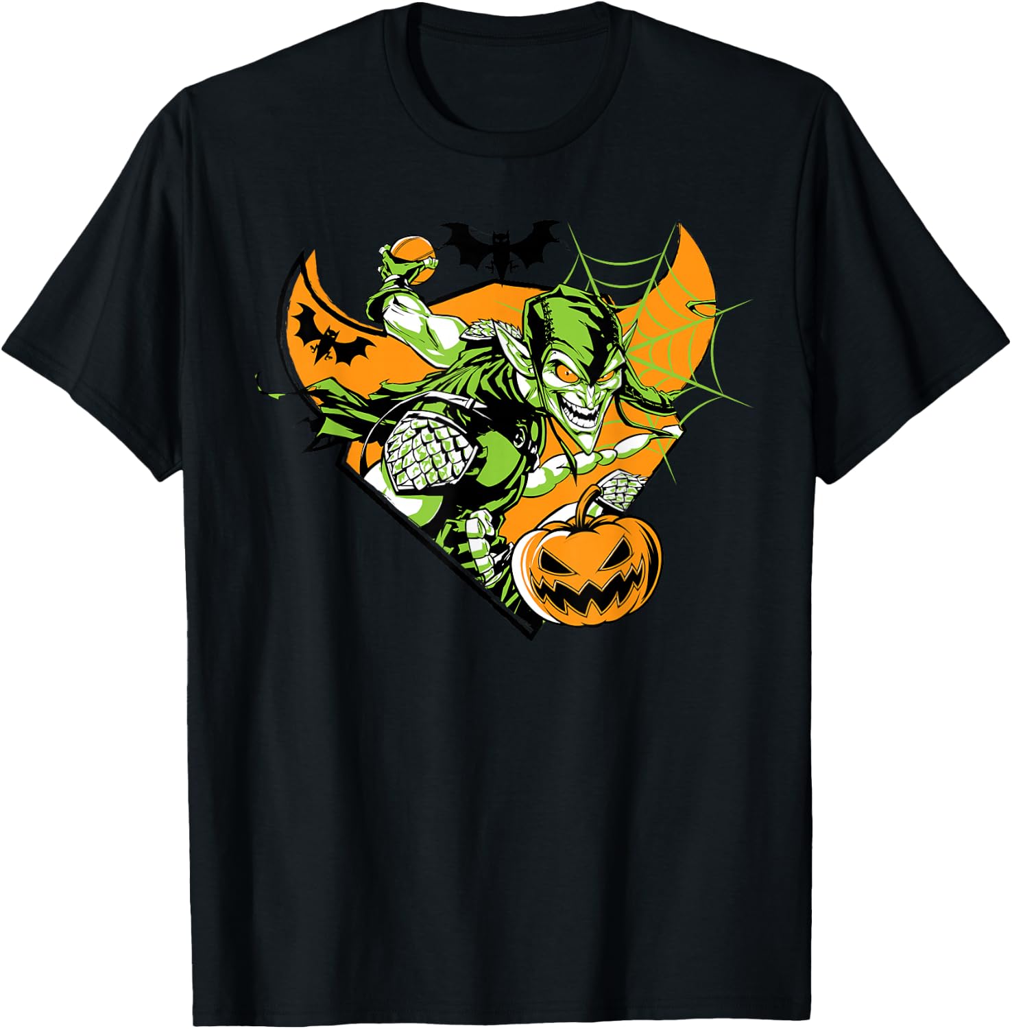 Marvel Green Goblin Pumpkin Bomb Halloween T-Shirt - T-Shirt | Black