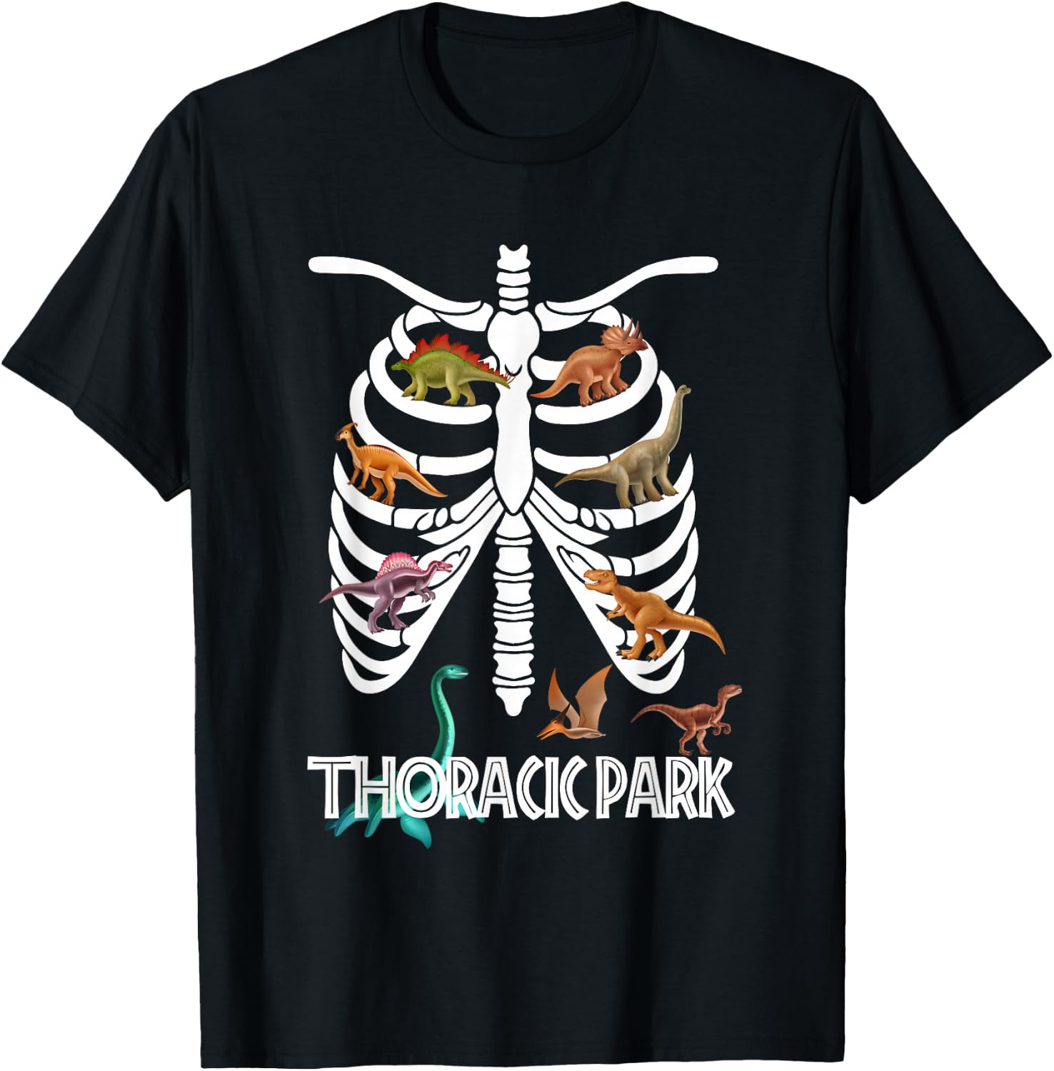 Thoracic Park for Registered Nurses, Nurses, Medic Dinosaurs T-Shirt - T-Shirt | Black