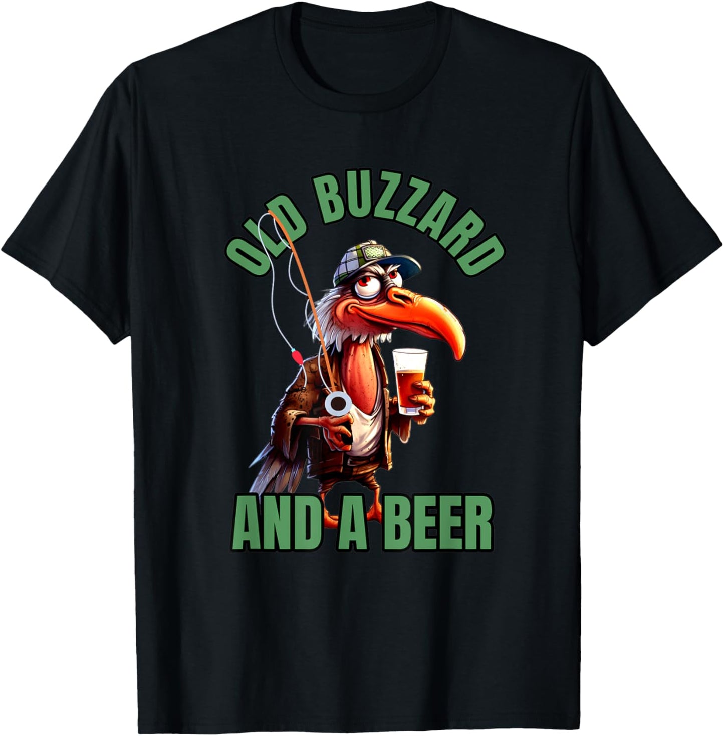 Old Buzzard And Beer Old Man Beer Lovers Senior Grandpa T-Shirt - T-Shirt | Black