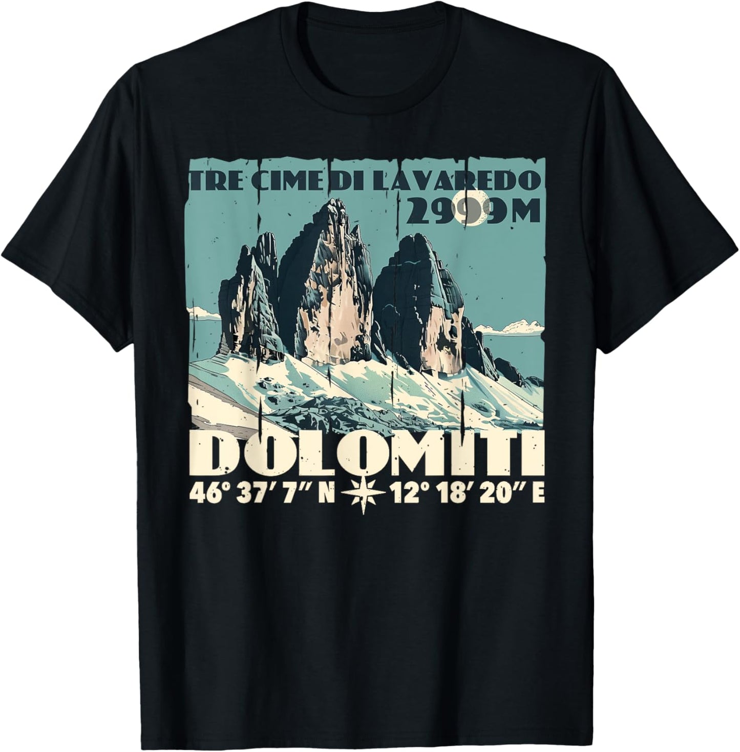 Dolomites Italy Tre Cime di Lavaredo Drei Zinnen Hiking Gift T-Shirt - T-Shirt | Black