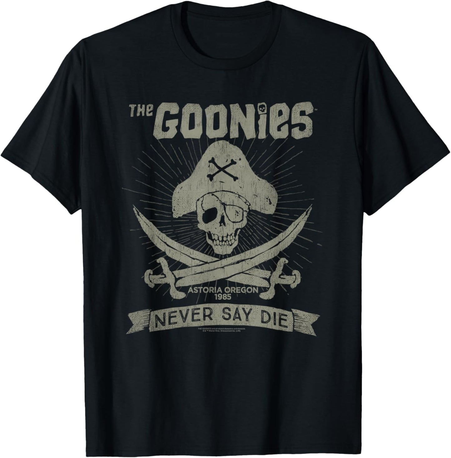 Popfunk The Goonies Never Say Die Grey T-Shirt - T-Shirt | Black