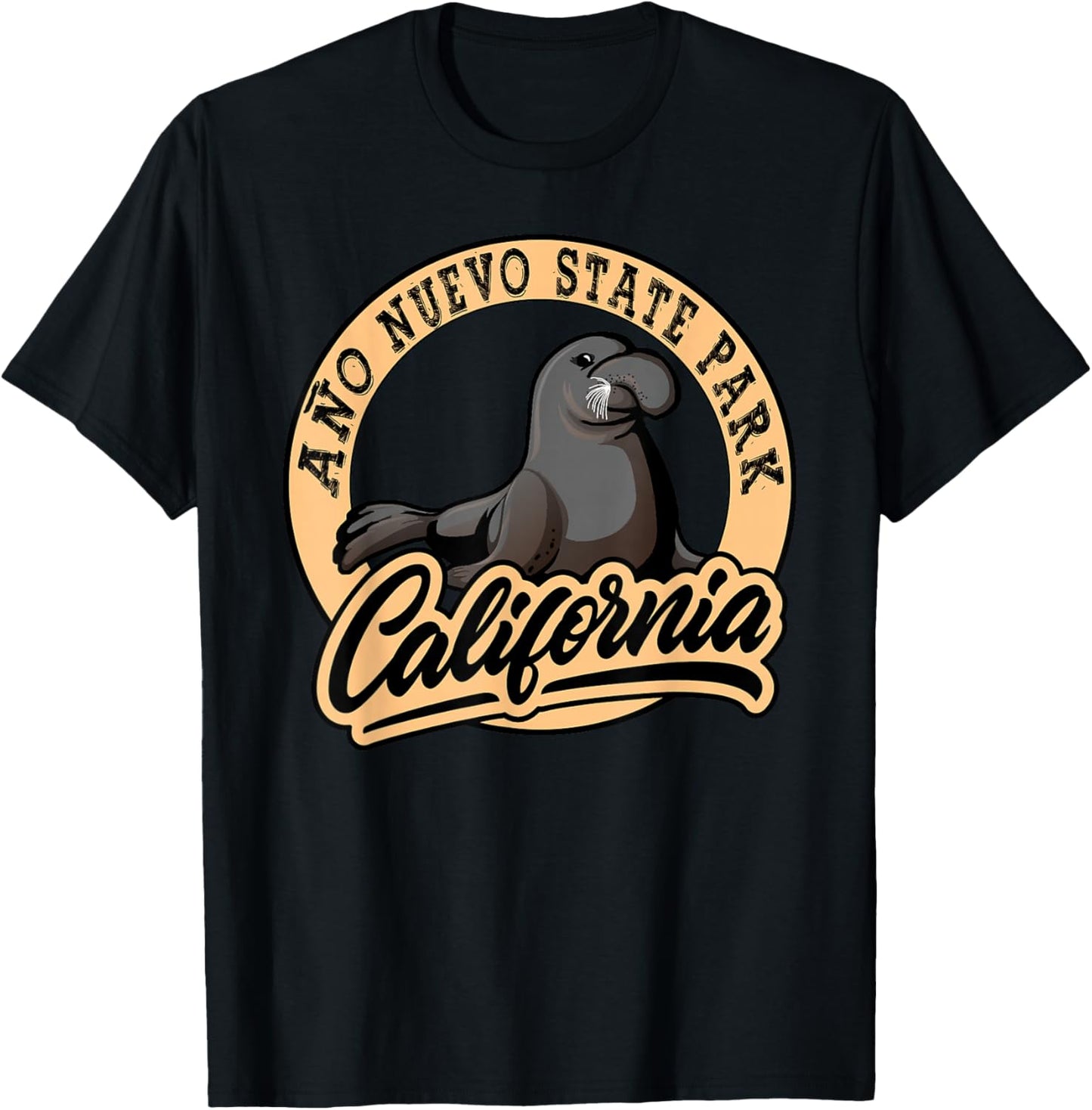 Ano Nuevo State Park California Elephant Seals Souvenir T-Shirt - T-Shirt | Black