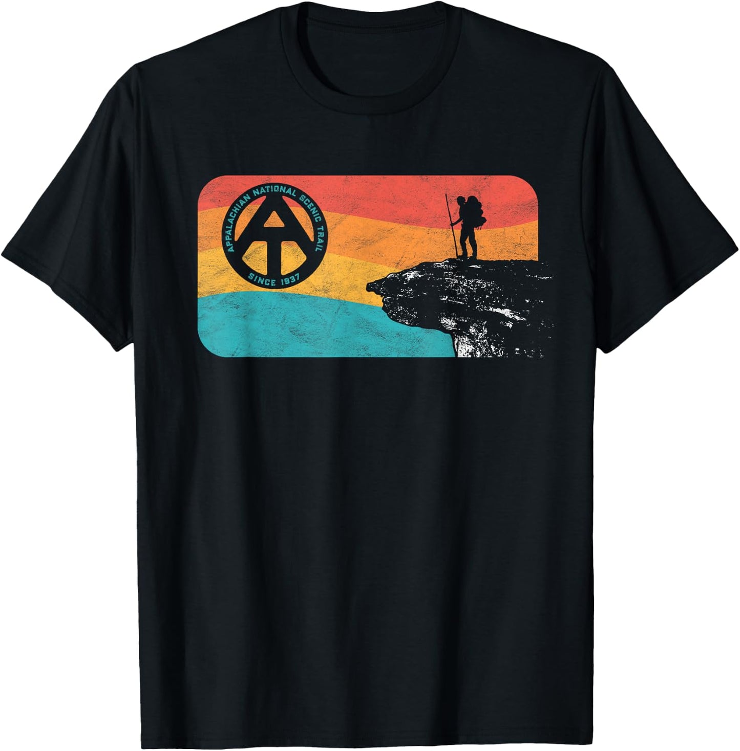 Appalachian Trail Retro McAfee's Knob Hiking Shirt T-Shirt - T-Shirt | Black