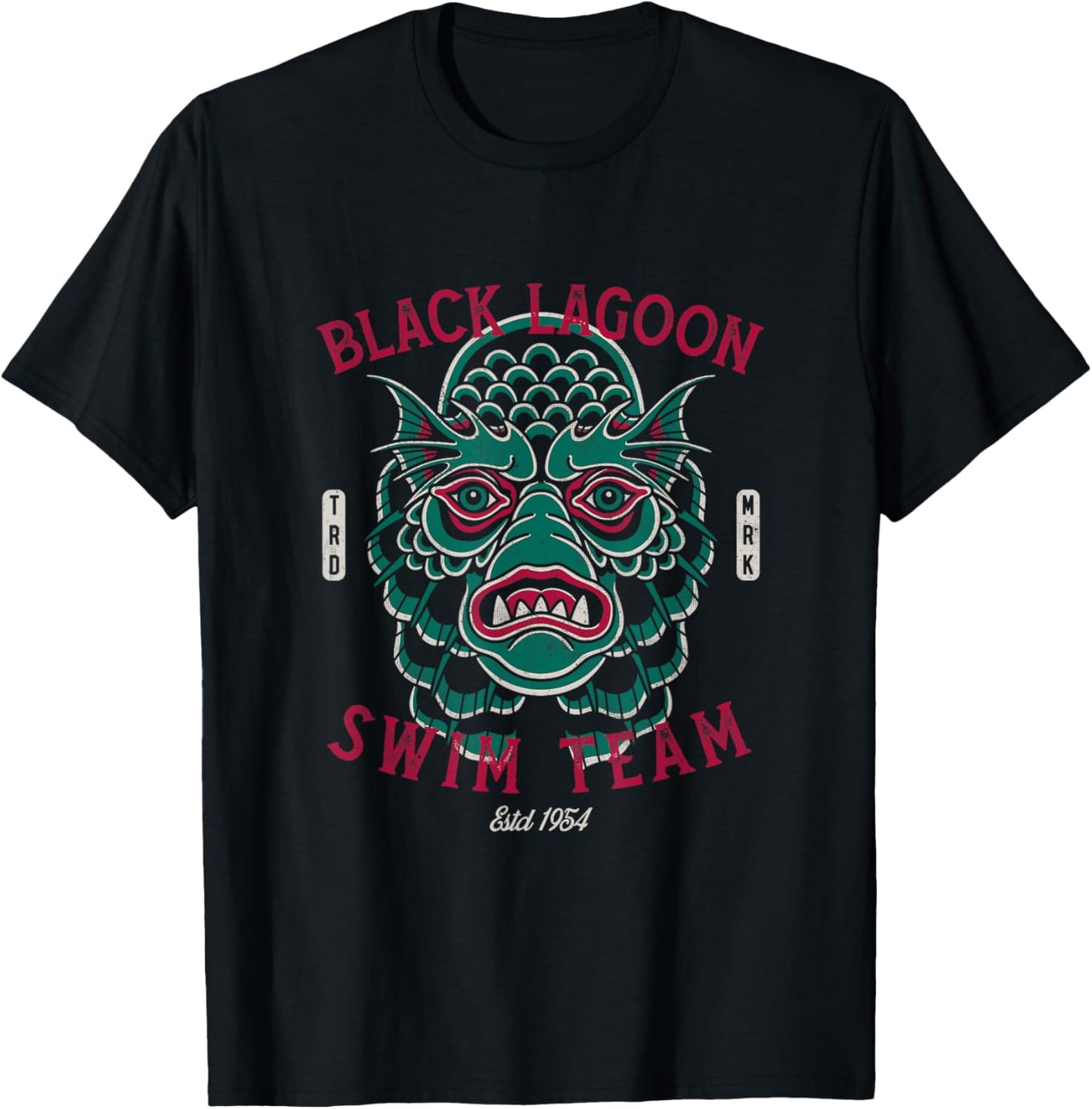 Black Lagoon Swim Team - Vintage Traditional Tattoo Horror T-Shirt - T-Shirt | Black