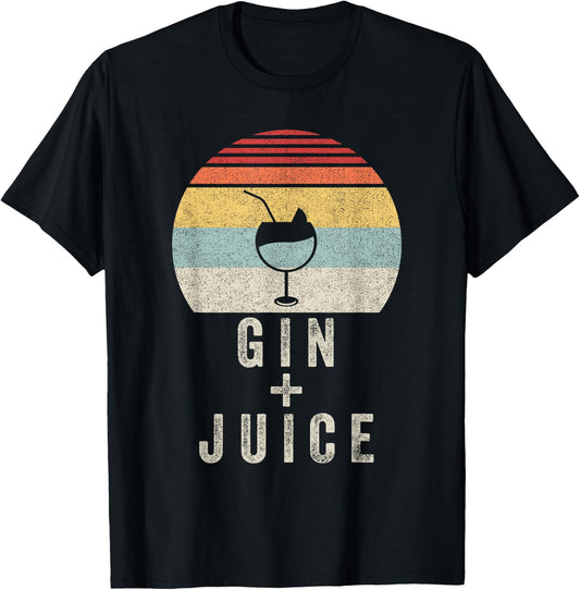 Vintage Retro Gin + Juice T-Shirt - T-Shirt | Black